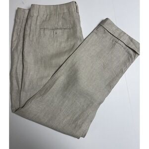 J Crew Crosby Classic Fit Pants 36x32 Herringbone Cream Lightweight Beach Summer